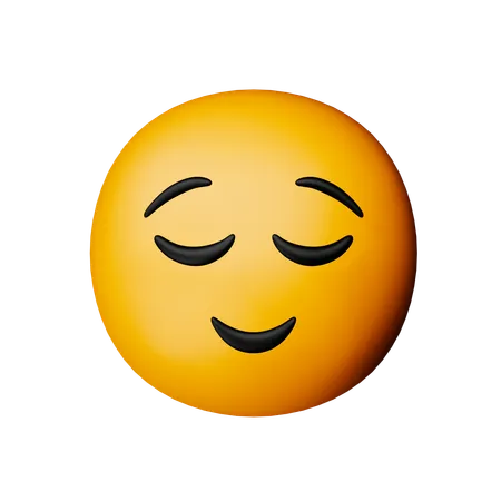Erleichtertes Gesicht-Emoji  3D Icon