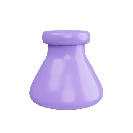 3 D Erlenmeyer Flask Minimal School Icon Isolated On Background Icon Symbol Clipping Path 3 D Render Illustration 3D Icon