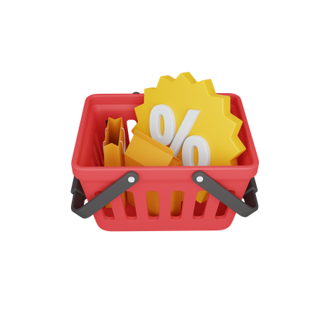 Ermäßigter Korb  3D Icon