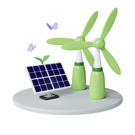 Erneuerbare Energie  3D Icon