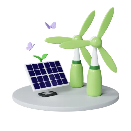 Erneuerbare Energie  3D Icon
