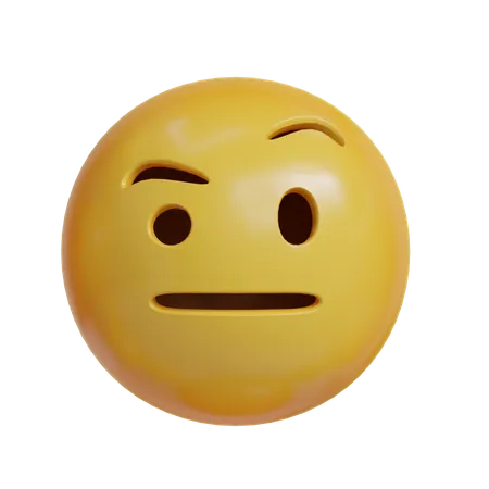 Ernster Gesichtsausdruck 3 D Emoji Frontwinkel 3D Icon