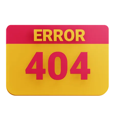 3 D Eror 404 Icon Illustration With Transparent Background 3D Icon