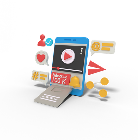 Erreichen von einhunderttausend Abonnenten  3D Icon
