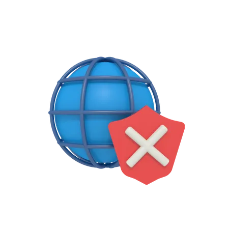 Erreur de sécurité Internet  3D Icon