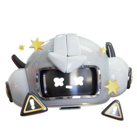 Erreur du robot IA gris  3D Icon