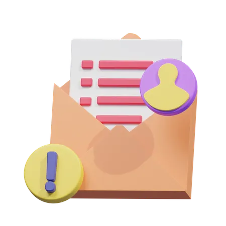 Erreur de courrier électronique  3D Icon