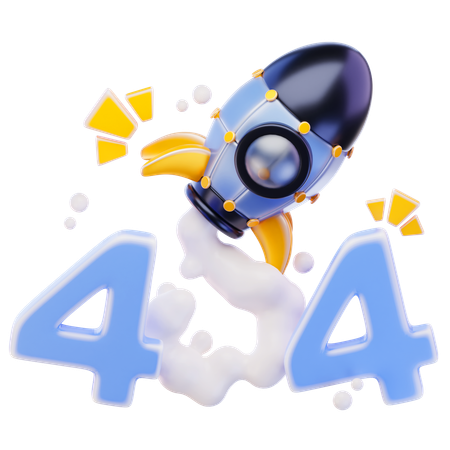 Erreur 404 de la fusée  3D Icon