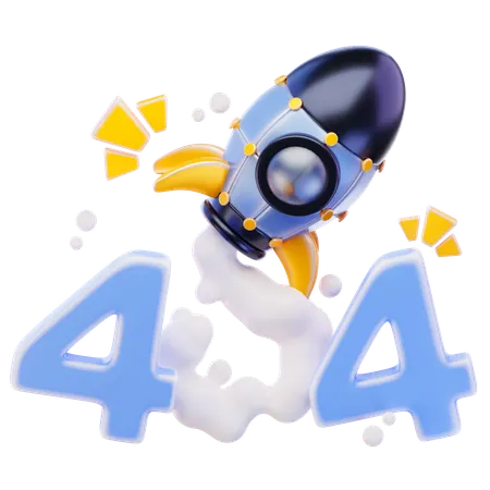 Erreur 404 de la fusée  3D Icon