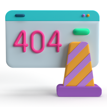 Erro 404 3D Icon