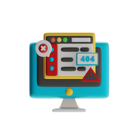 Aviso de erro 404  3D Icon