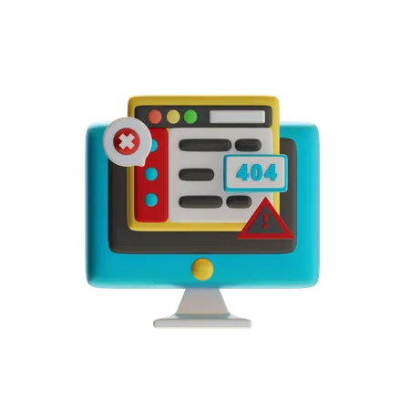 Aviso de erro 404  3D Icon