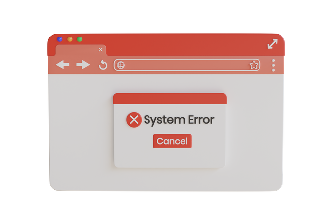 Erro no sistema  3D Illustration