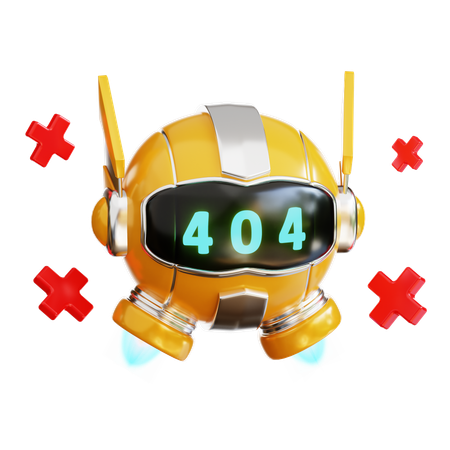 Erro do robô 404  3D Illustration