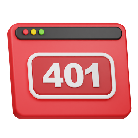 오류 401  3D Icon