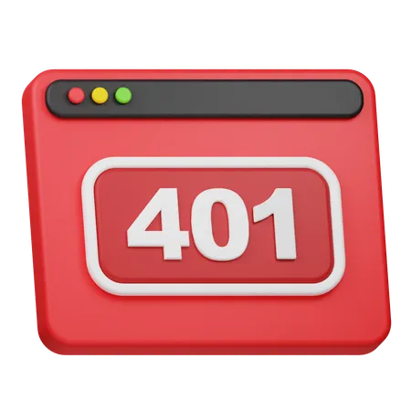 오류 401  3D Icon