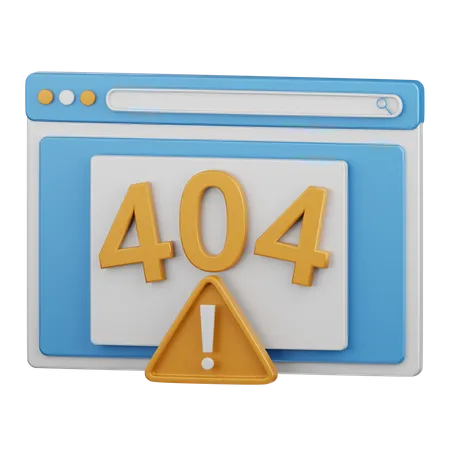 3 D Rendering Error 404 Isolated Useful For Technology Programming Development Coding Software App Computing Server And Connection Design Element 3D Icon