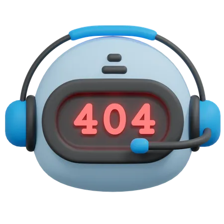 Error 404 Bot Illustration 3D Icon
