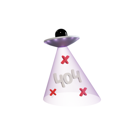 Error 404 Ufo  3D Illustration