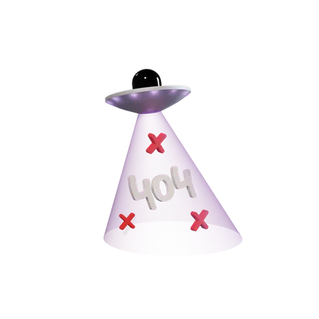 Error 404 Ufo  3D Illustration