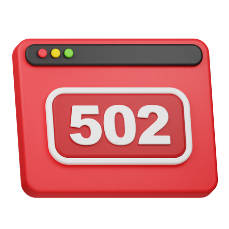Error 502  3D Icon