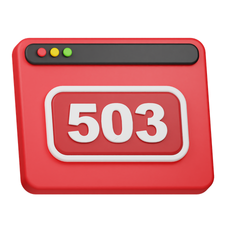 Error 503  3D Icon