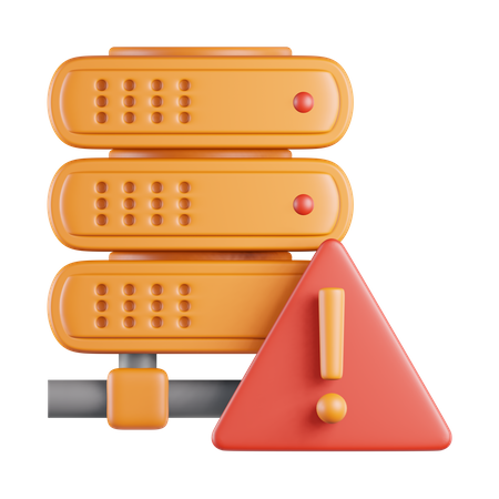 Error de advertencia del servidor naranja  3D Icon