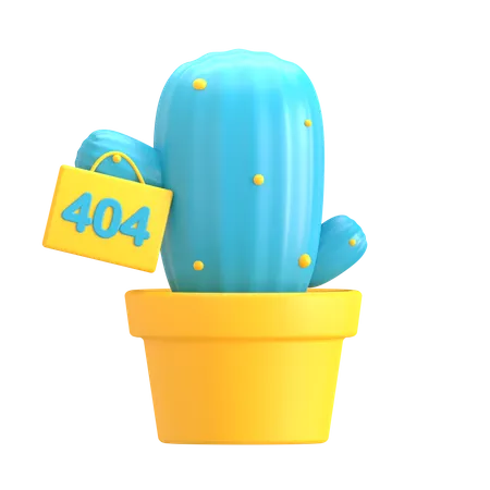 Error Cactus 404 Icono 3 D Adecuado Para Diseno De Estado Vacio 3D Icon