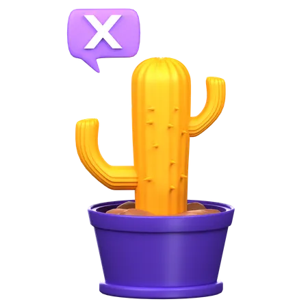 Error Cactus 3 D Icon Illustration 3D Icon