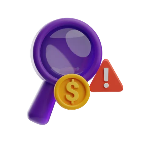 Error de búsqueda financiera  3D Icon