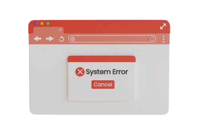 Error del sistema  3D Illustration