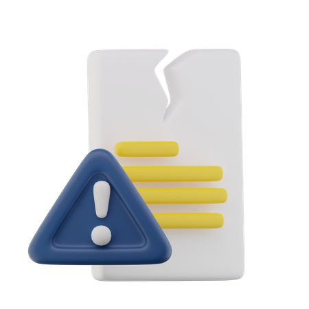 Error Document File  3D Icon