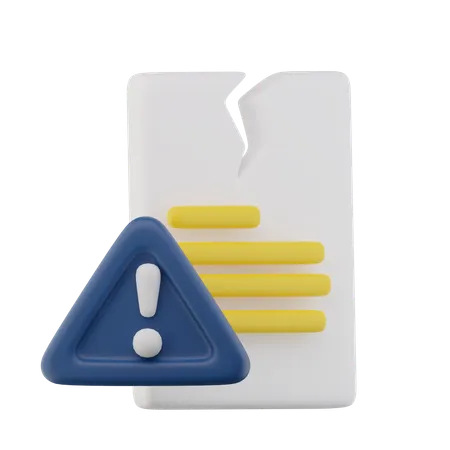 Error Document File  3D Icon