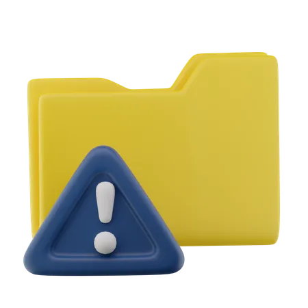 Error folder exclamation  3D Icon