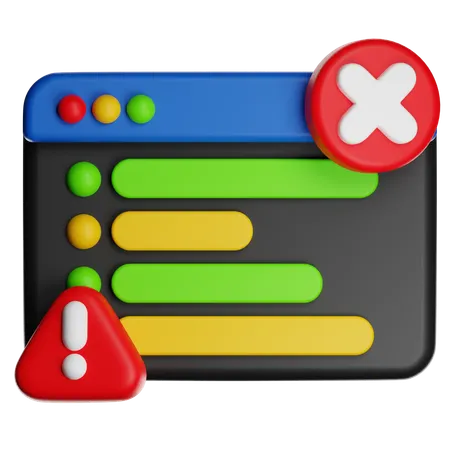 Error Notification Warning  3D Icon