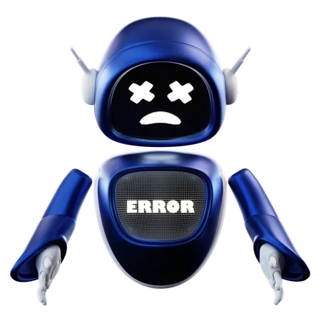 3 D Illustration Error Robot 3D Illustration