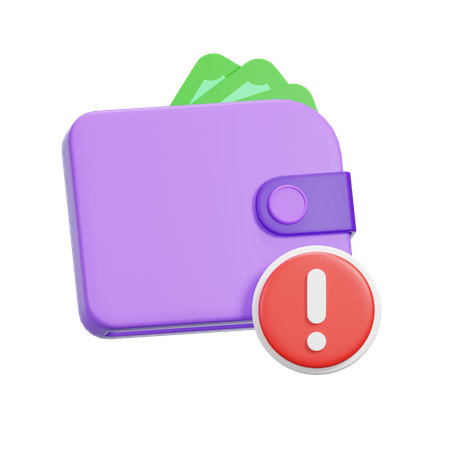 Error Wallet  3D Icon