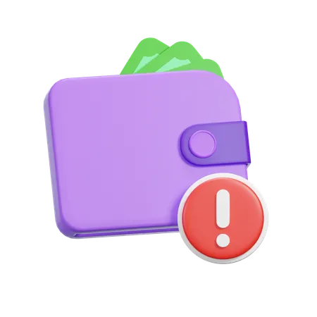 Error Wallet  3D Icon