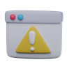 3d error warning logo