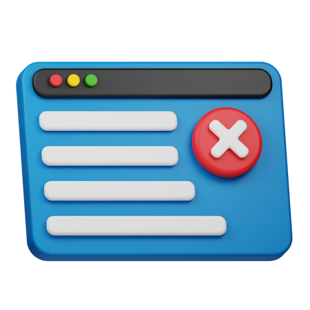 Error Web  3D Icon