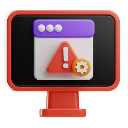 Error Web  3D Icon