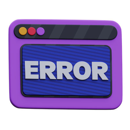 Error Web  3D Icon