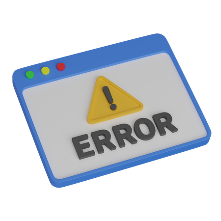Error Web  3D Icon