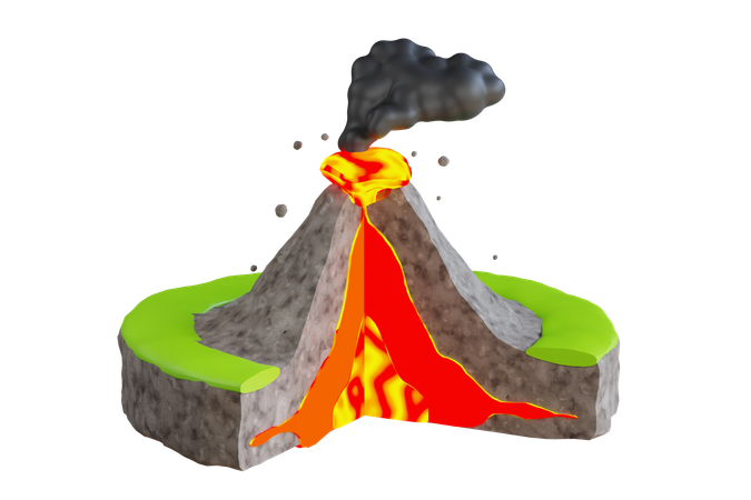 Éruption volcanique  3D Icon