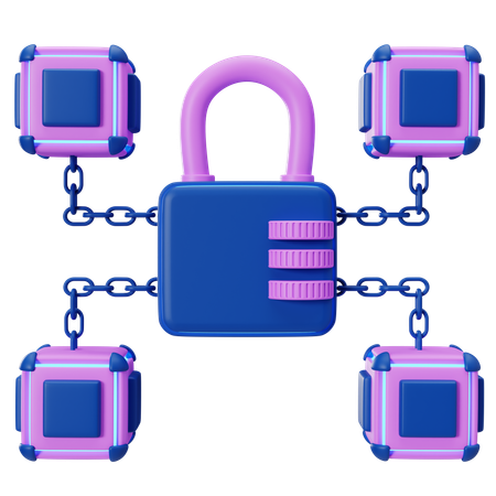 Erweiterte Blockchain-Sicherheitslösungen  3D Illustration