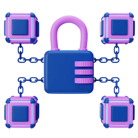 Erweiterte Blockchain-Sicherheitslösungen  3D Illustration