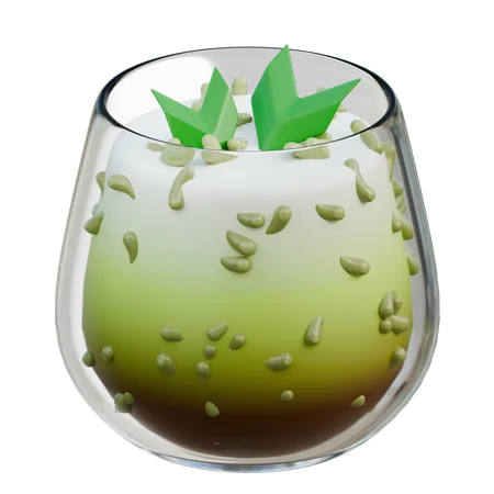 Bebida tradicional indonésia cendol ice  3D Icon