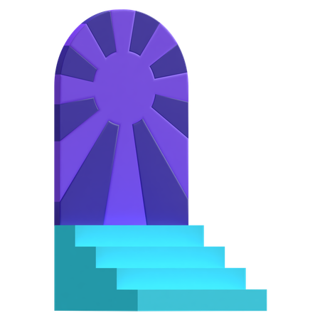 Escadas com porta  3D Icon