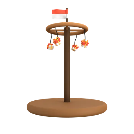 Areca escalando un juego tradicional de Indonesia  3D Illustration