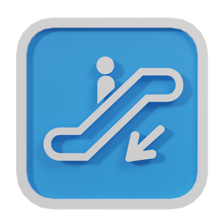 Escalator Down  3D Icon